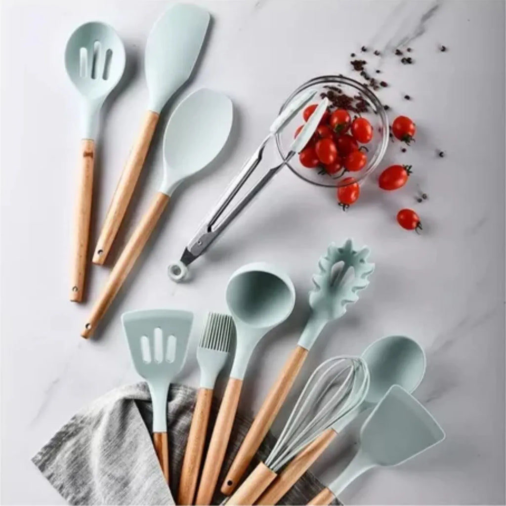 Juego De 12 Piezas Con Mango De Madera