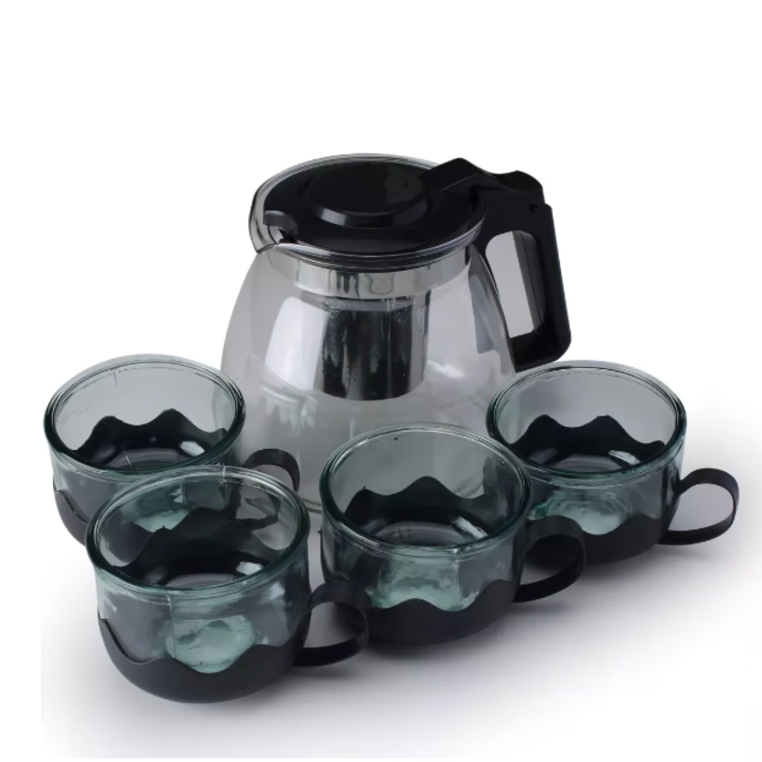 Tetera de Vidrio Infusión  + 4 Tazas