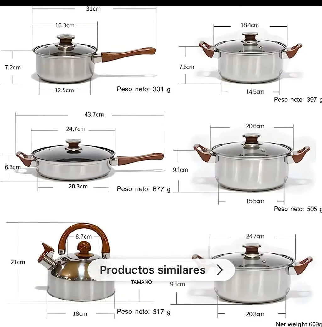 Batería de cocina esencial de 12 piezas